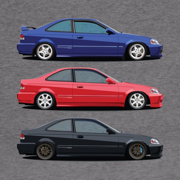 Civic Si and Friends by J7Artwork